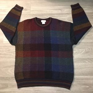 Norm Thompson Sweater Patchwork Wool blend Italy